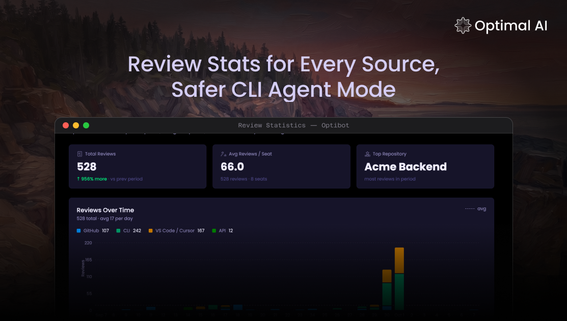 Review Stats for Every Source, Safer CLI Agent Mode